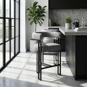 Gigi Bar Stool Grey Fabric