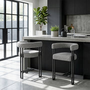 Gigi Bar Stool Grey Fabric