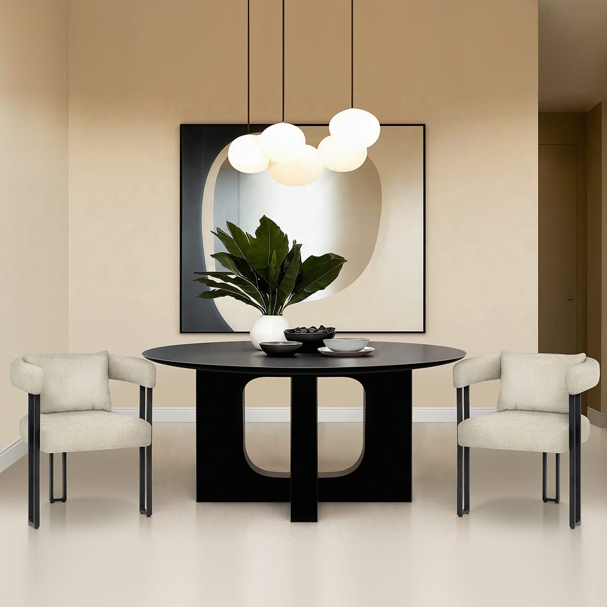 Gigi Chair & Cushion Cream Fabric