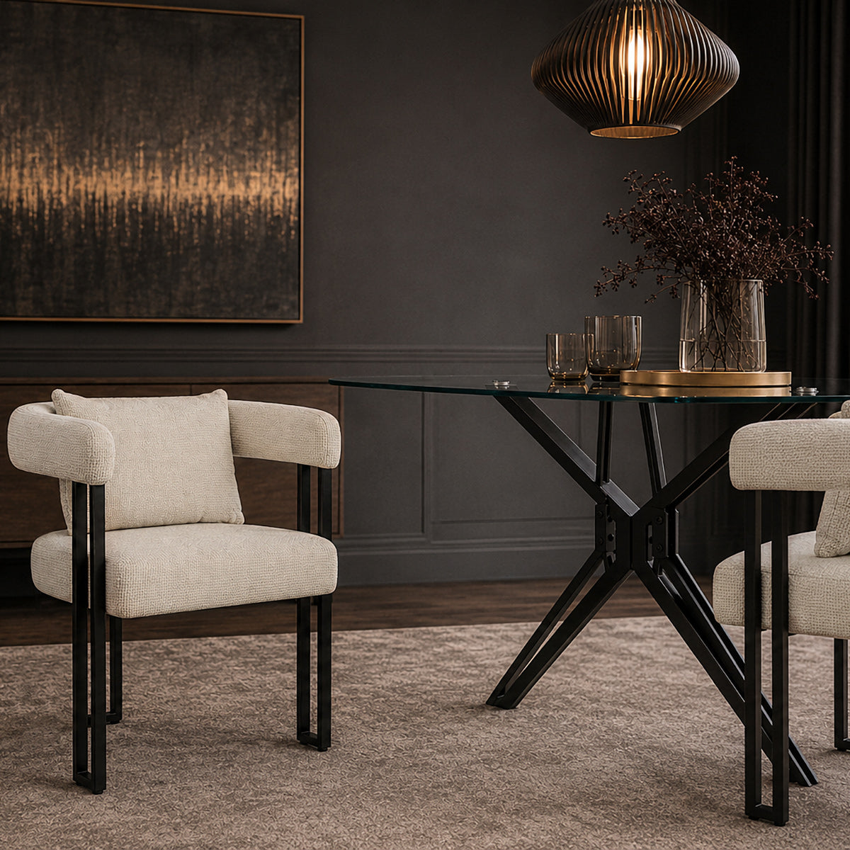 Gigi Chair & Cushion Cream Fabric