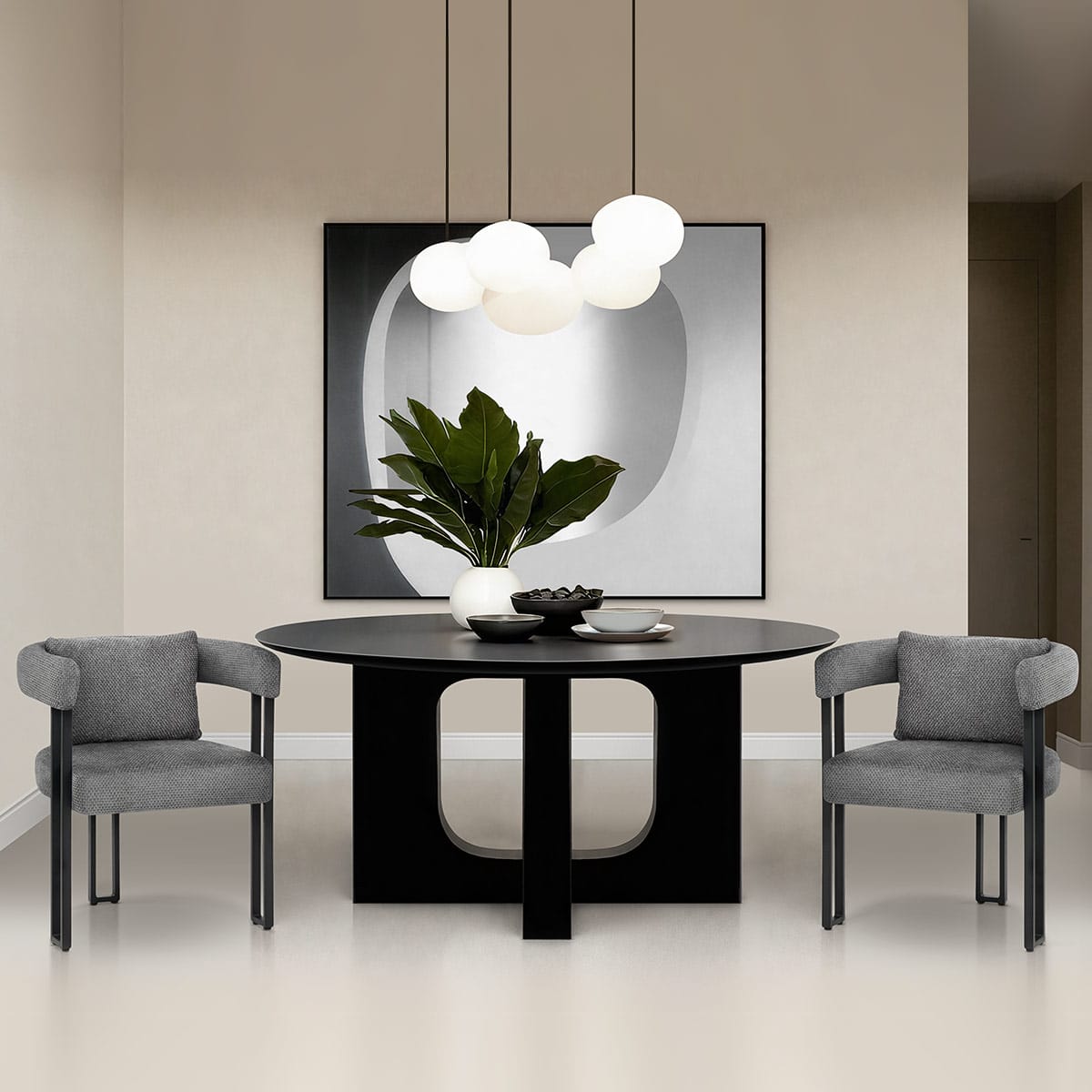 Gigi Chair & Cushion Grey Fabric