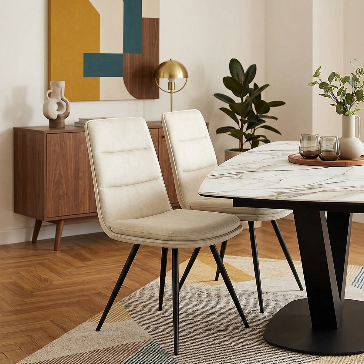 Gio Dining Chair Cream Velvet