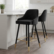 Glam Stool Gold & Black Velvet