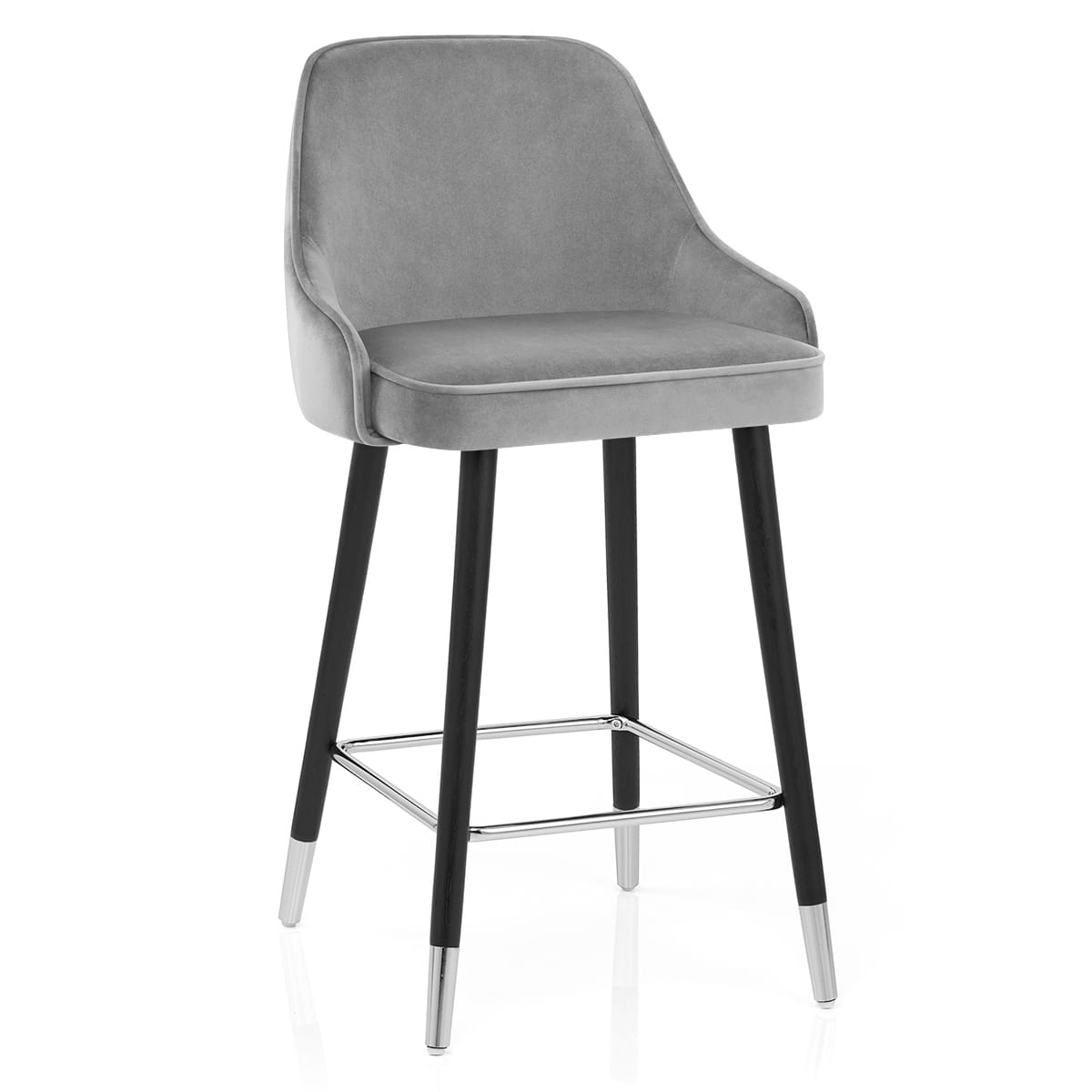 Glam Bar Stool Grey Velvet