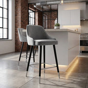 Glam Bar Stool Grey Velvet