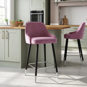 Glam Bar Stool Purple Velvet