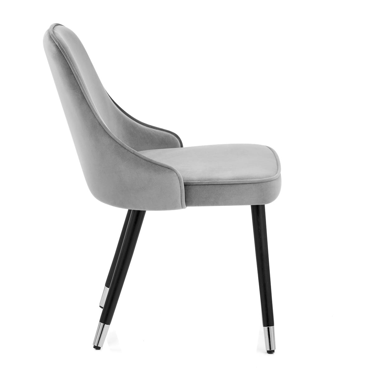 Glam Dining Chair Grey Velvet