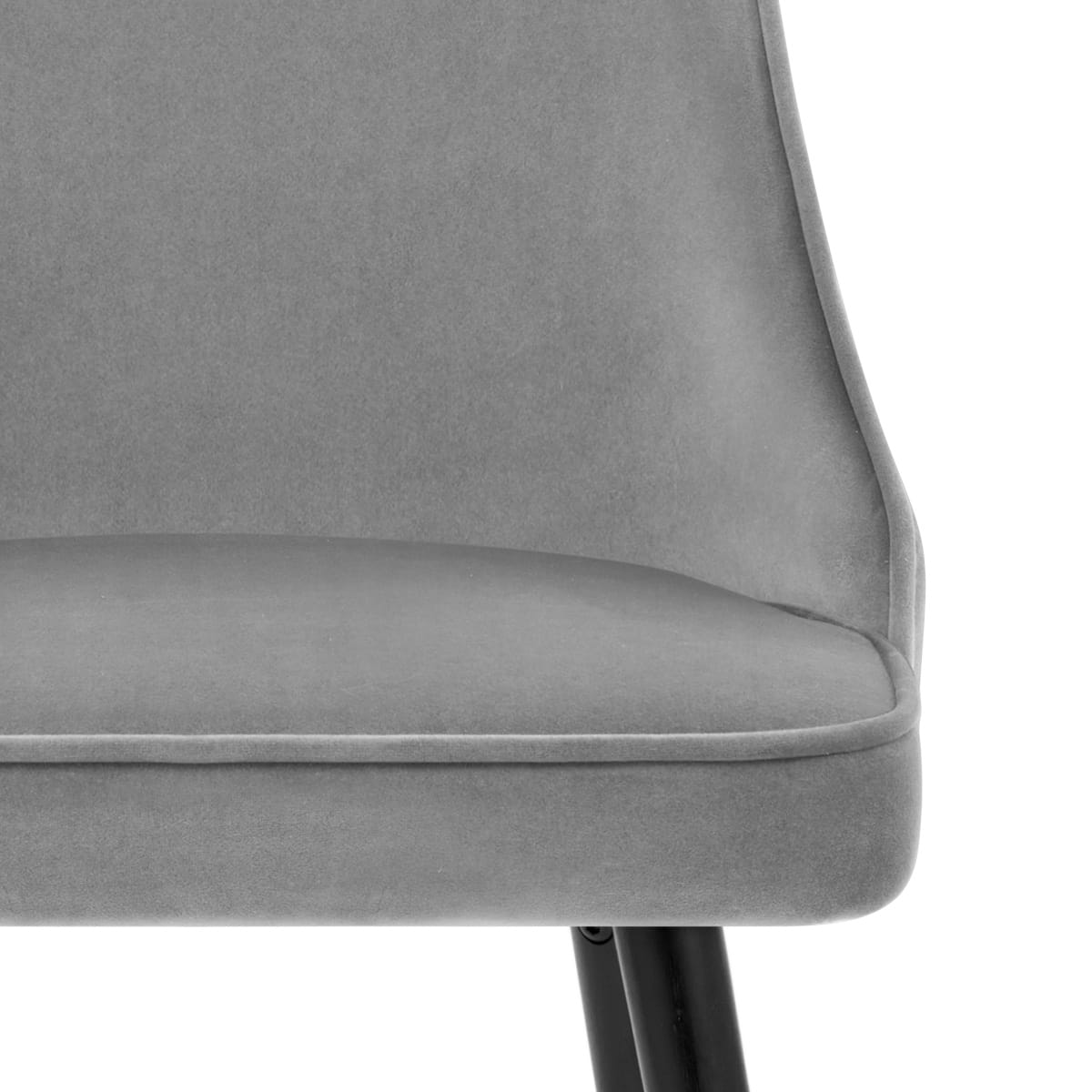 Glam Dining Chair Grey Velvet
