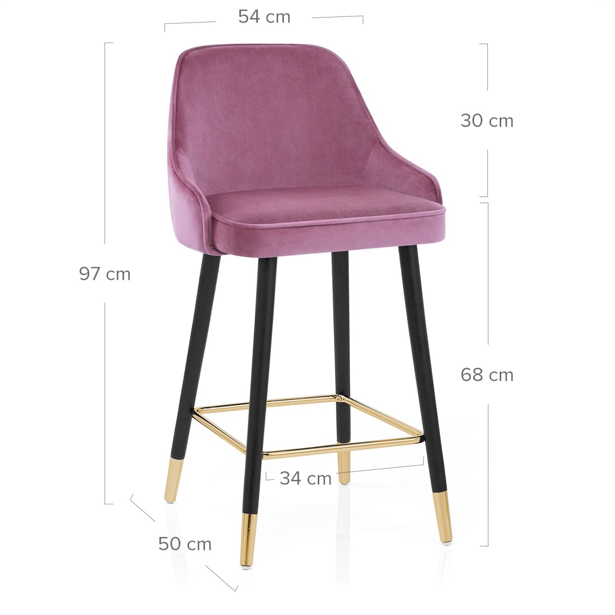 Glam Stool Gold & Purple Velvet