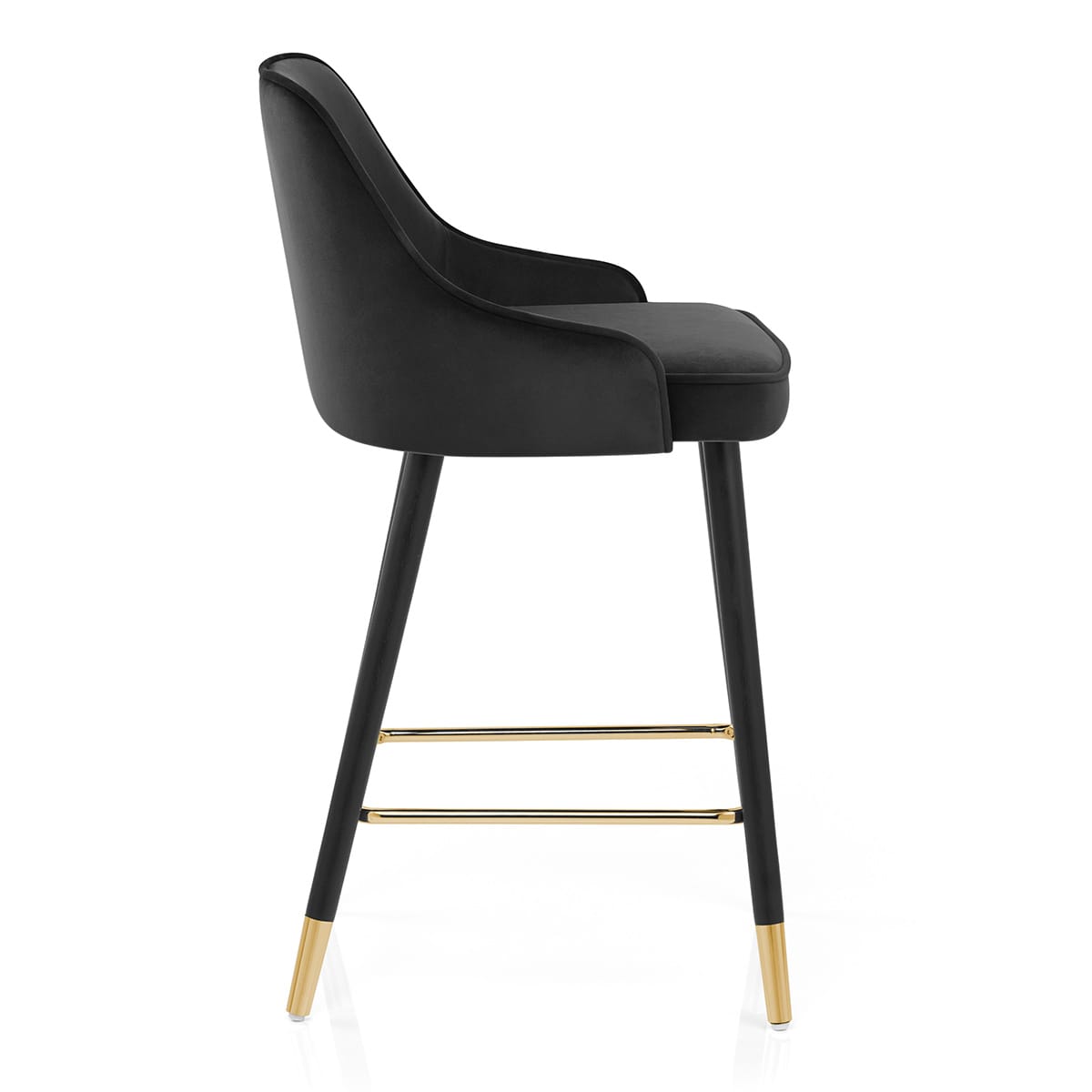 Glam Stool Gold & Black Velvet