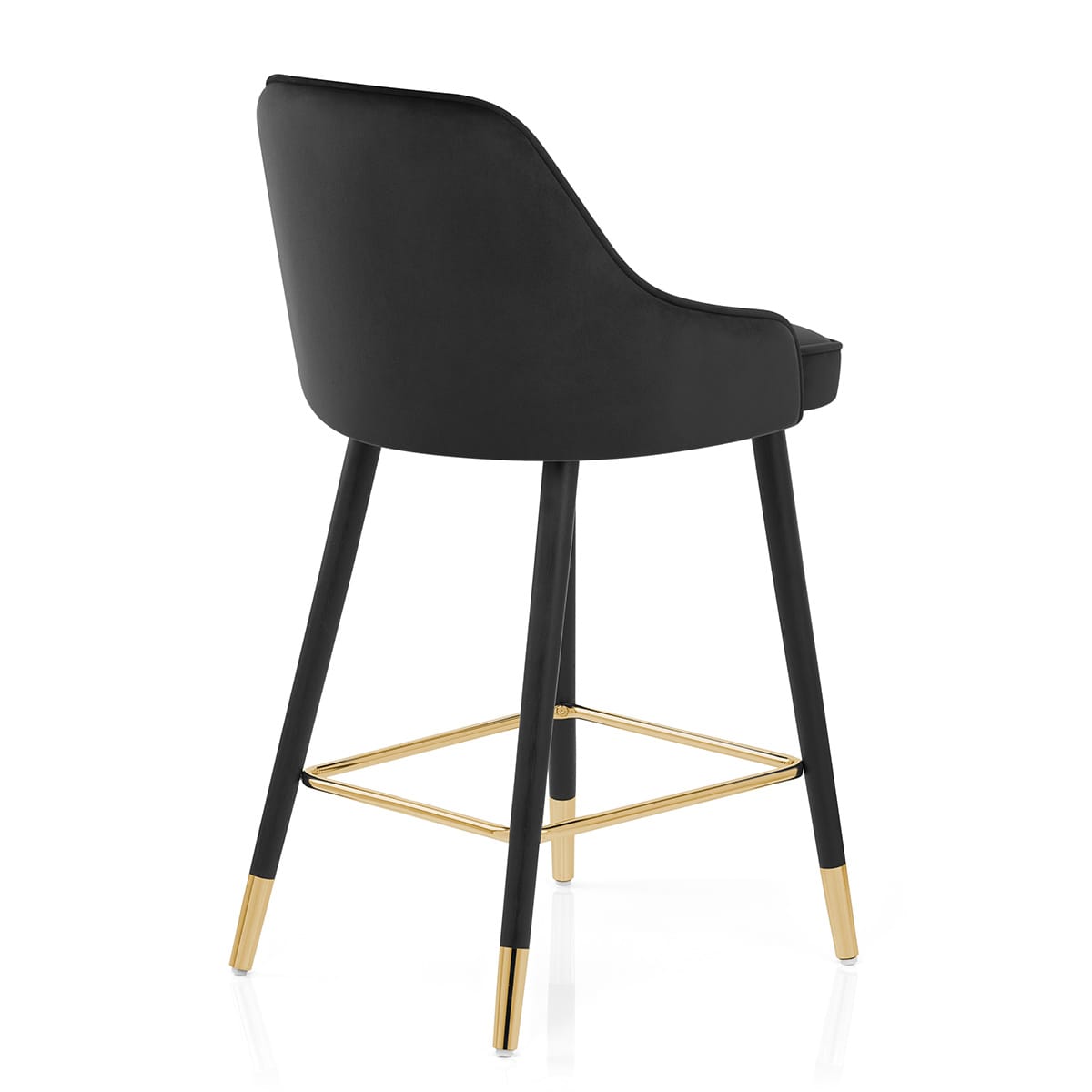 Glam Stool Gold & Black Velvet