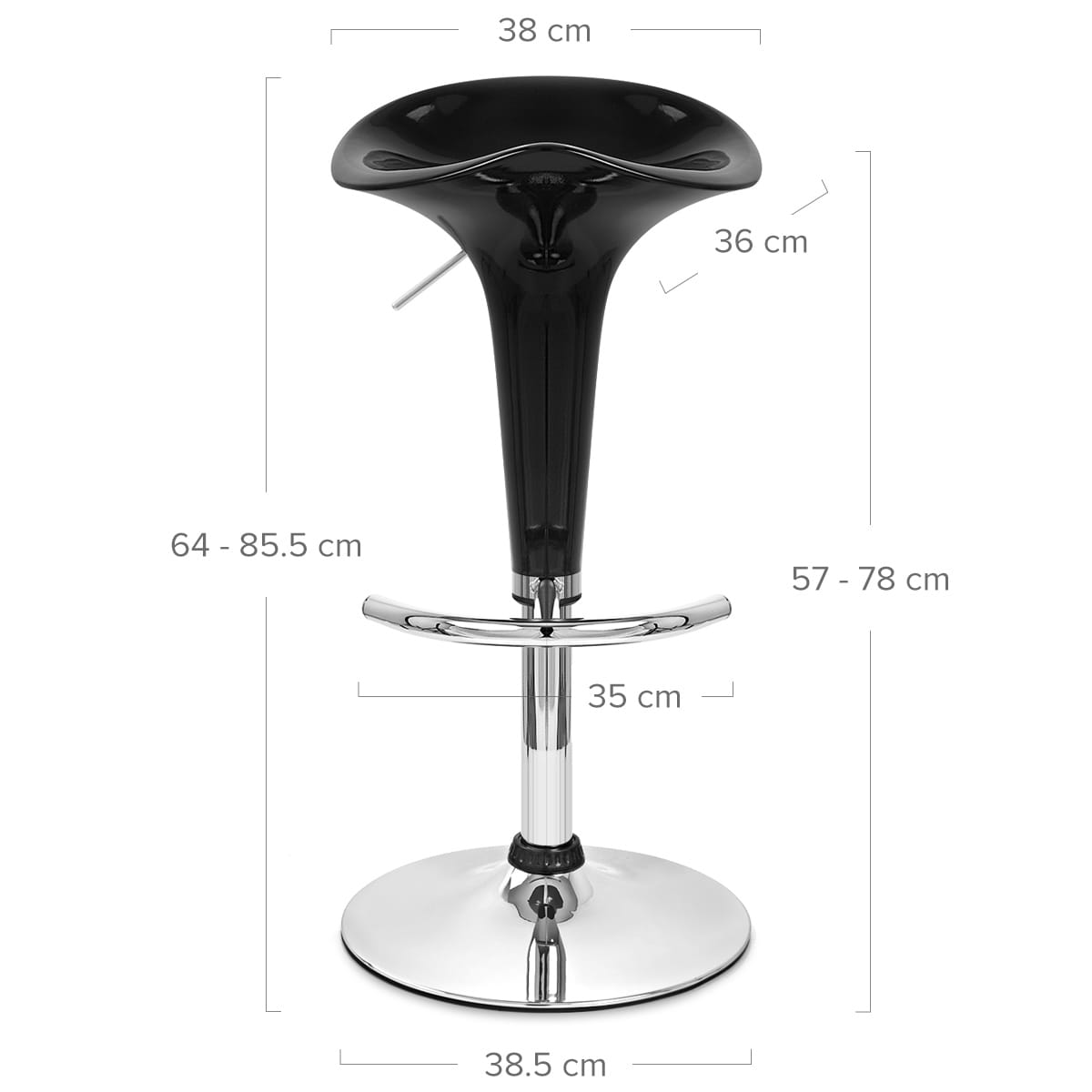 Gloss Coco Bar Stool Black