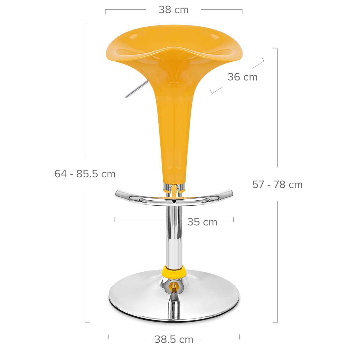Gloss Coco Bar Stool Yellow