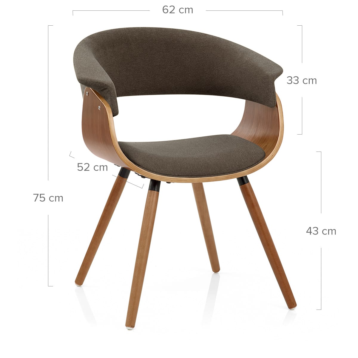 Grafton Dining Chair Walnut & Brown