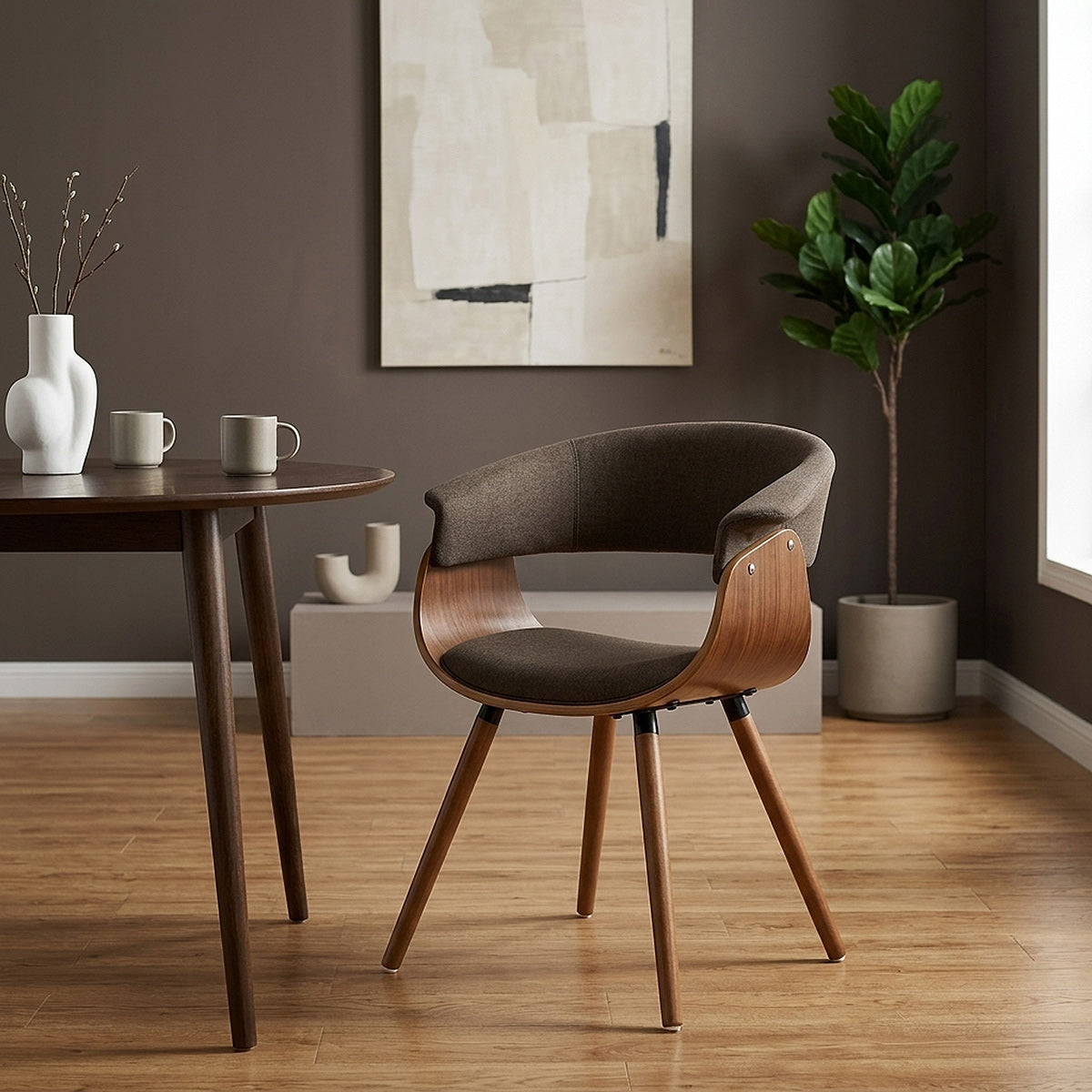 Grafton Dining Chair Walnut & Brown