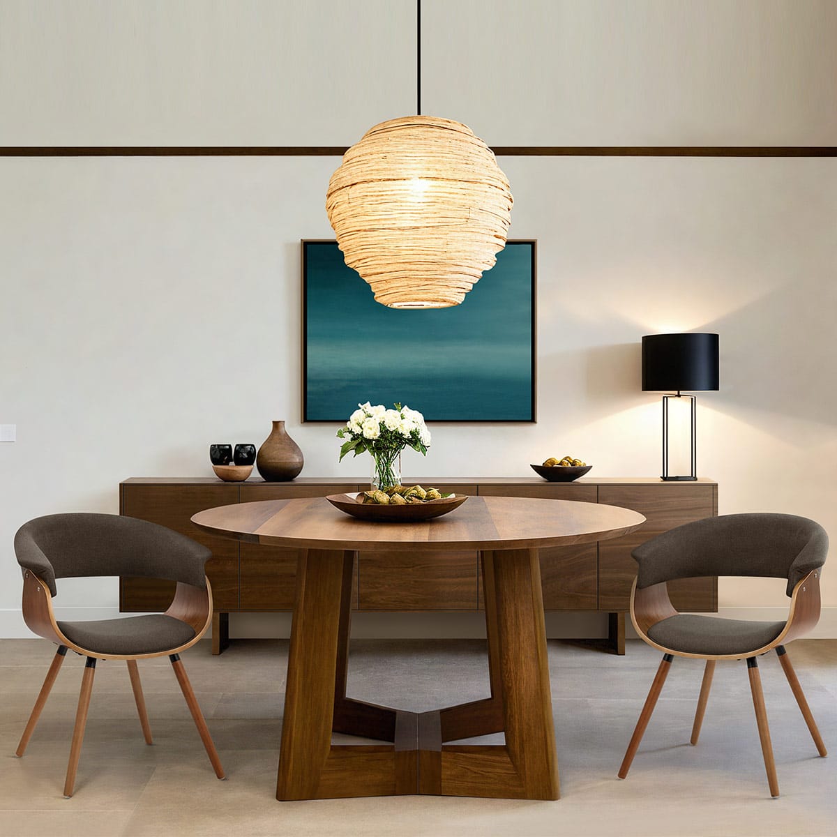 Grafton Dining Chair Walnut & Brown