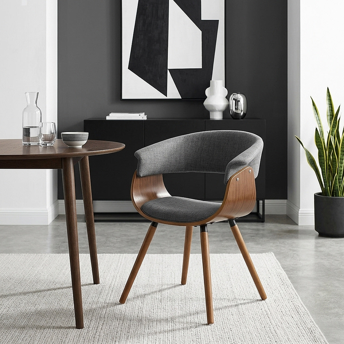 Grafton Dining Chair Walnut & Grey
