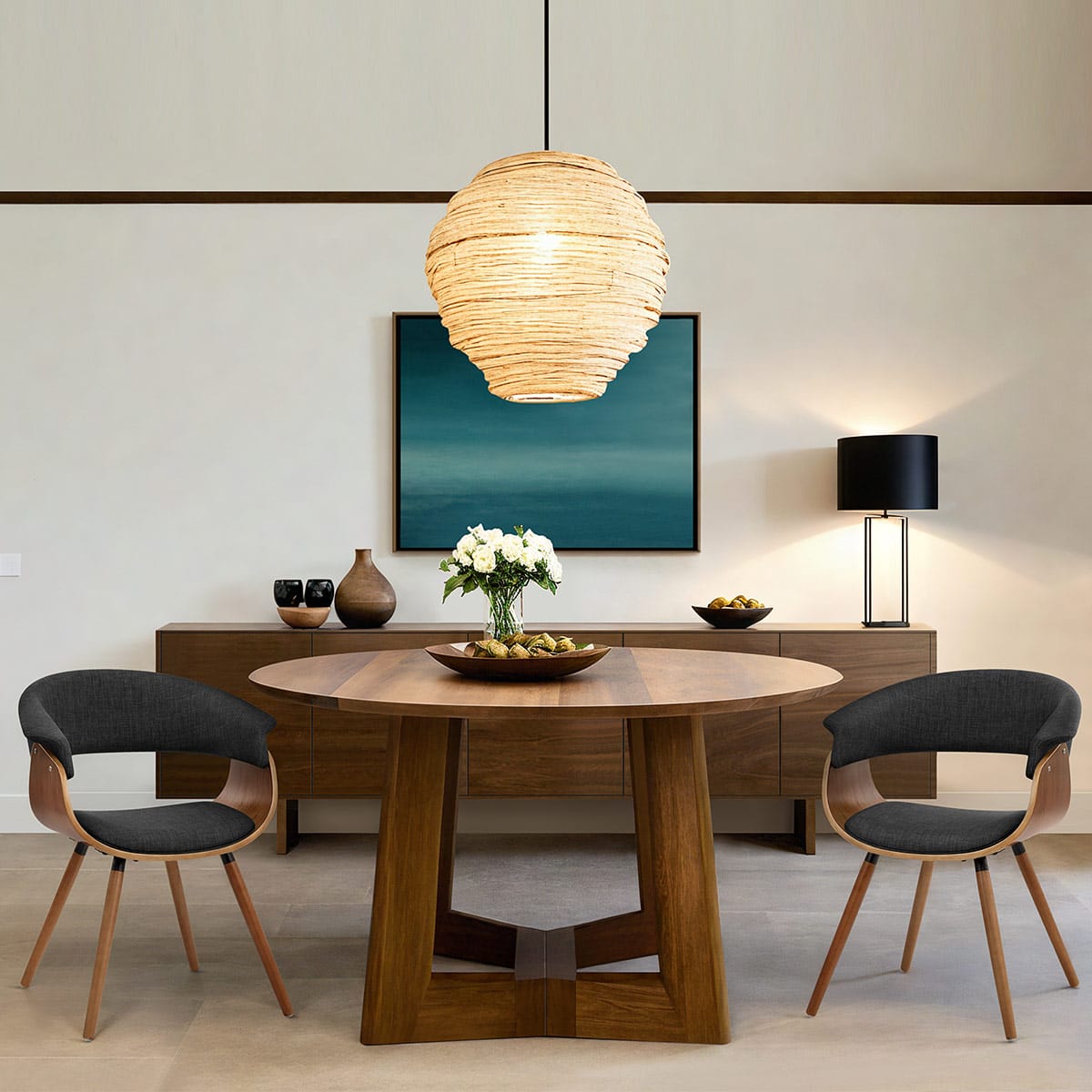 Grafton Dining Chair Walnut & Grey