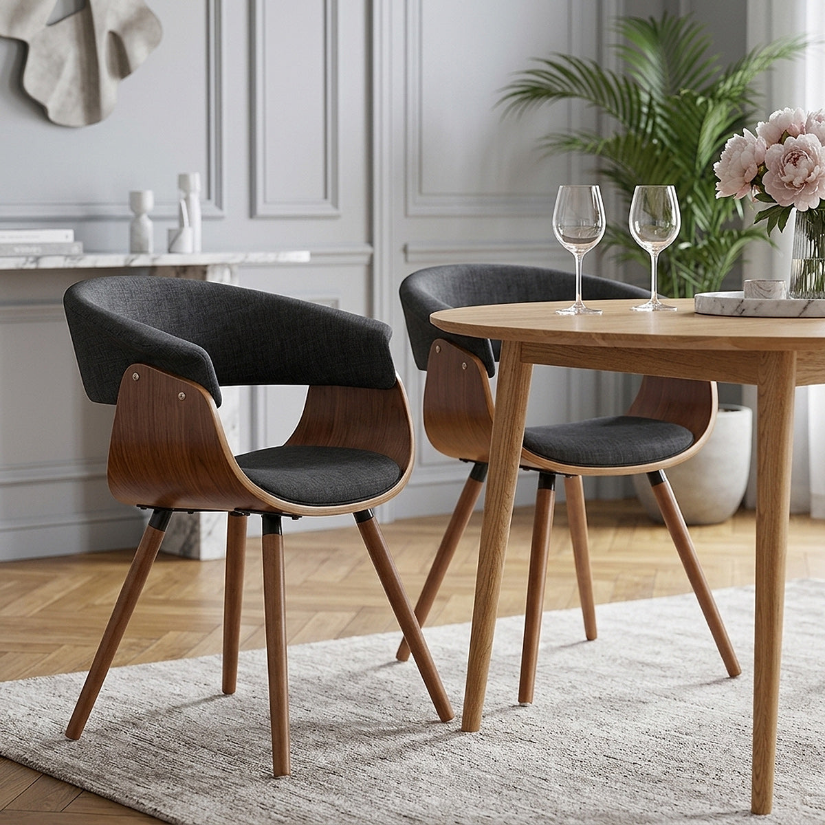Grafton Dining Chair Walnut & Grey
