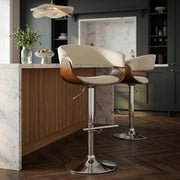 Grafton Stool Walnut & Cream