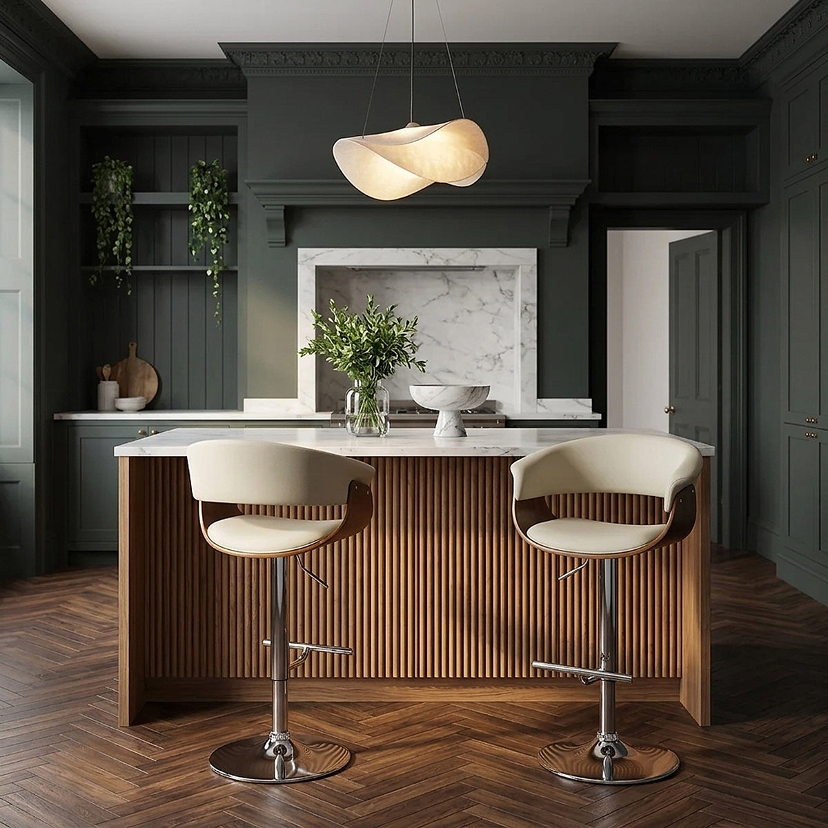 Grafton Stool Walnut & Cream