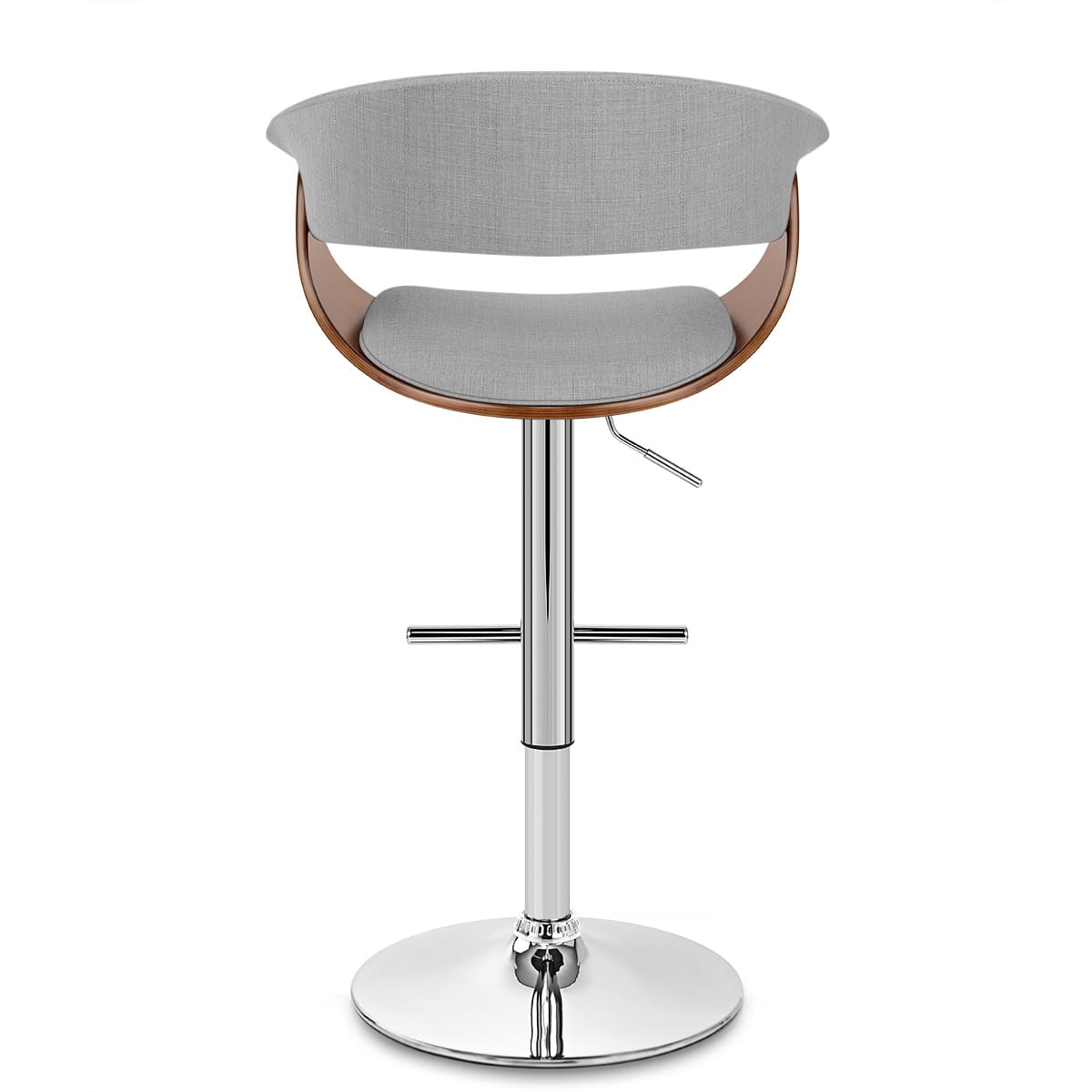 Grafton Stool Walnut & Grey Fabric