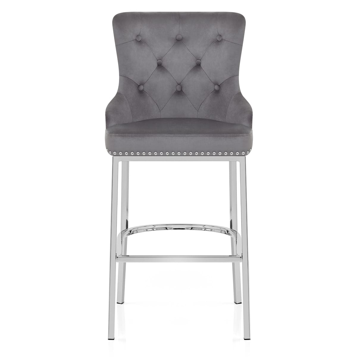 Grange Bar Stool Grey Velvet