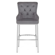 Grange Bar Stool Grey Velvet