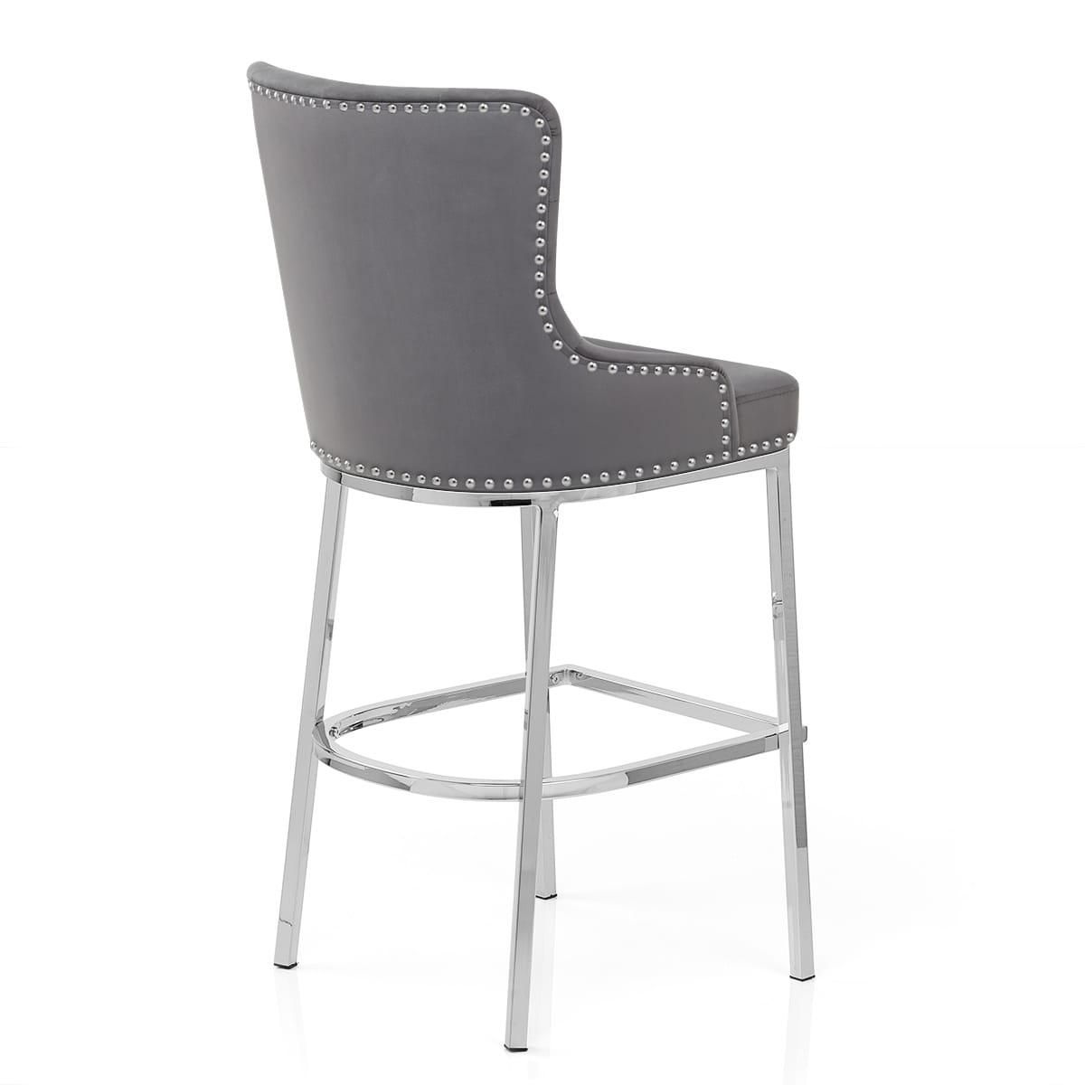 Grange Bar Stool Grey Velvet