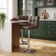 Grid Bar Stool Brown