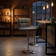 Grid Bar Stool Grey
