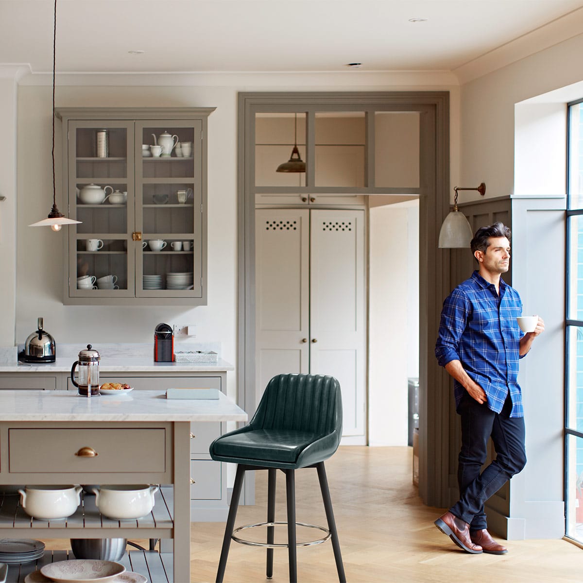 Hamilton Bar Stool Antique Green