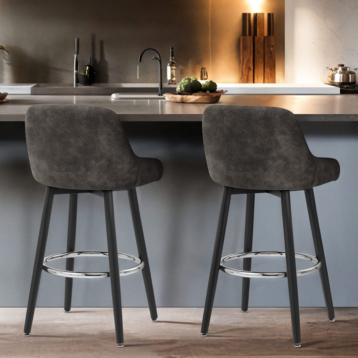 Hamilton Bar Stool Antique Charcoal