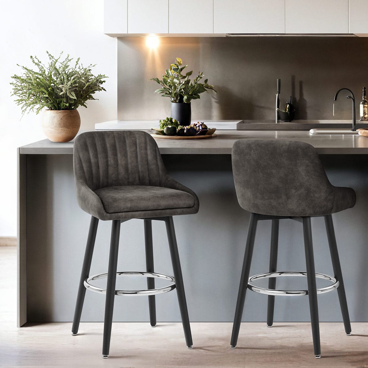 Hamilton Bar Stool Antique Charcoal