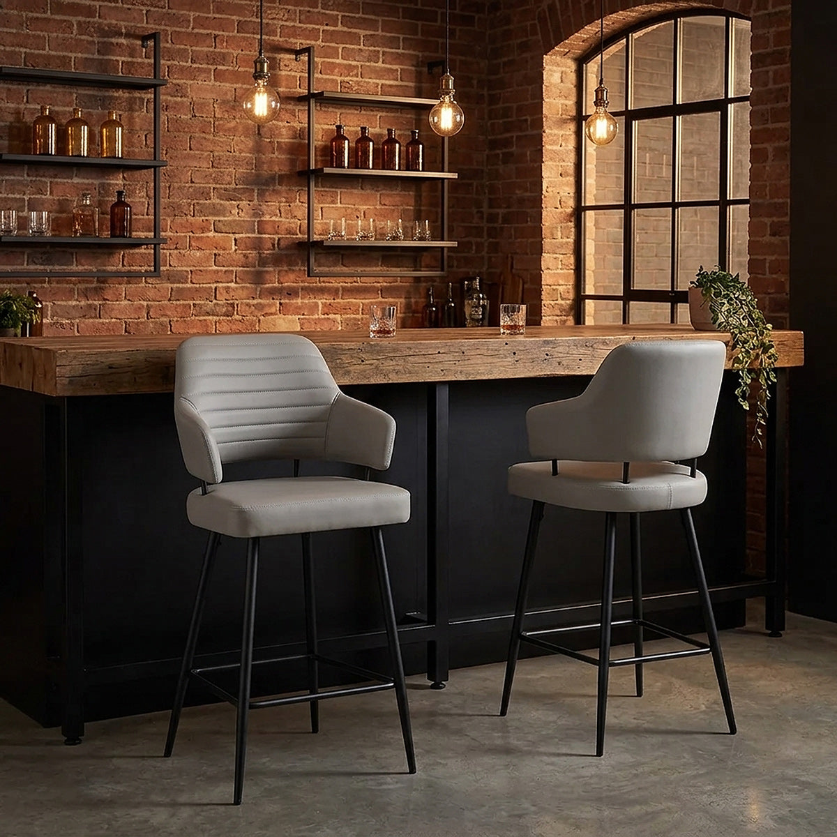 Hampton Bar Stool Light Grey