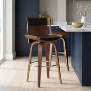 Harper Bar Stool Walnut & Black
