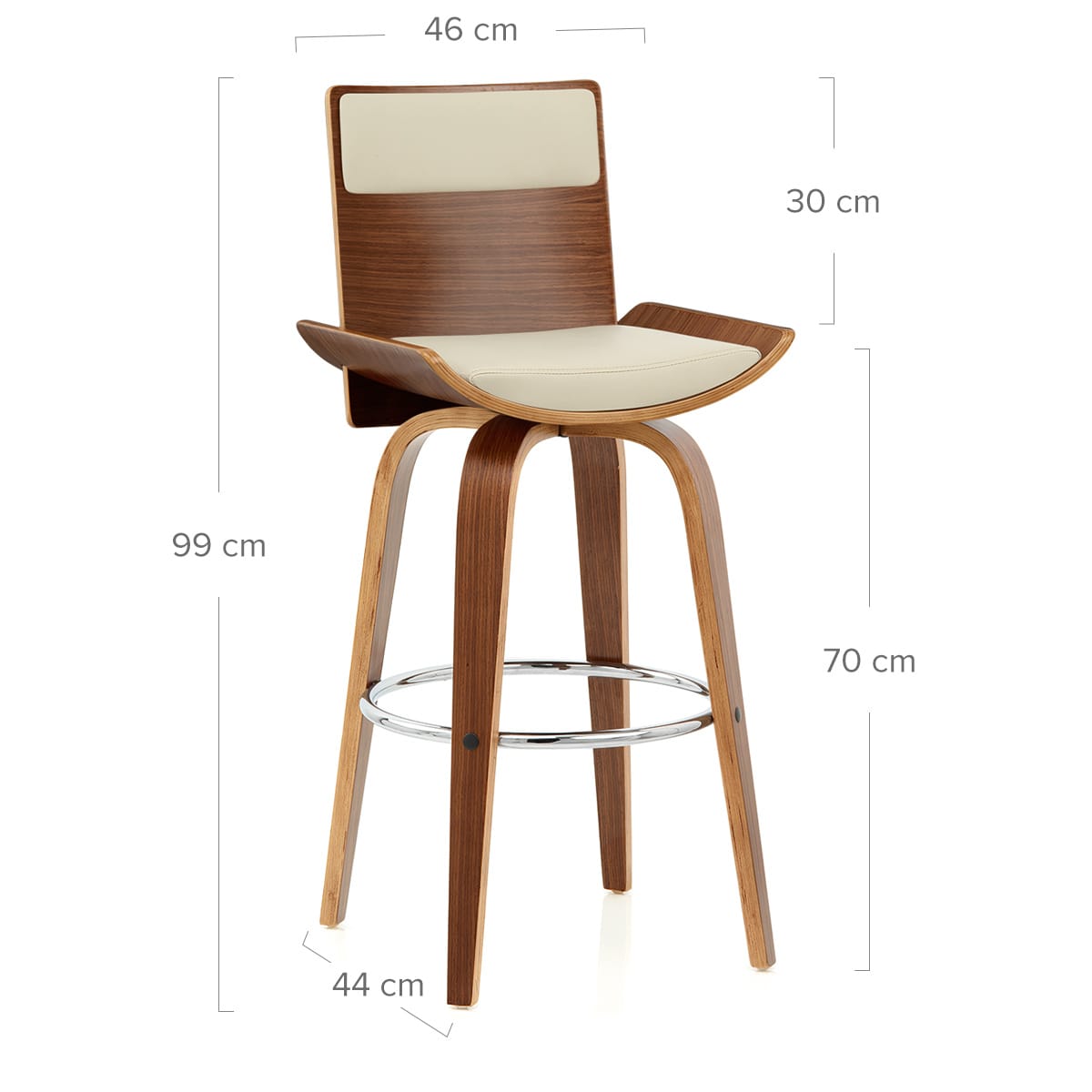Harper Bar Stool Walnut & Cream