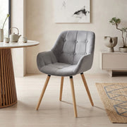 Harris Dining Chair Grey Velvet