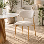 Harrow Oak Dining Chair Beige Fabric