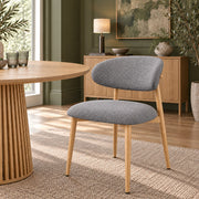 Harrow Oak Dining Chair Grey Fabric