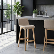 Haven Oak & Tweed Fabric Stool