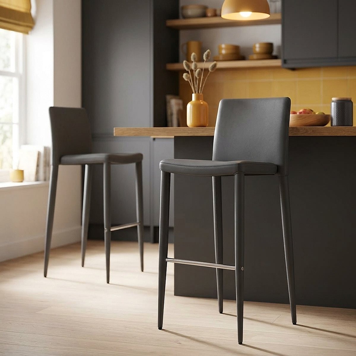 Healey Kitchen Stool Dark Grey