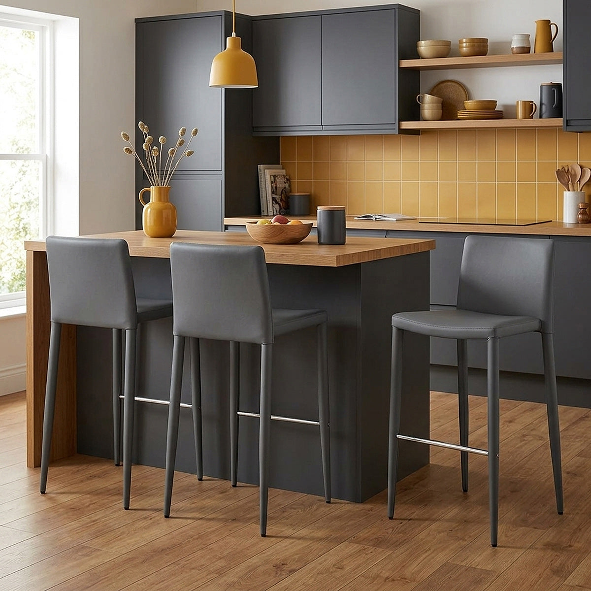 Healey Kitchen Stool Dark Grey
