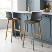 High Drift Oak & Black Bar Stool