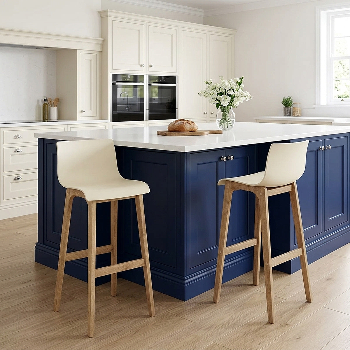 High Drift Oak & Cream Bar Stool