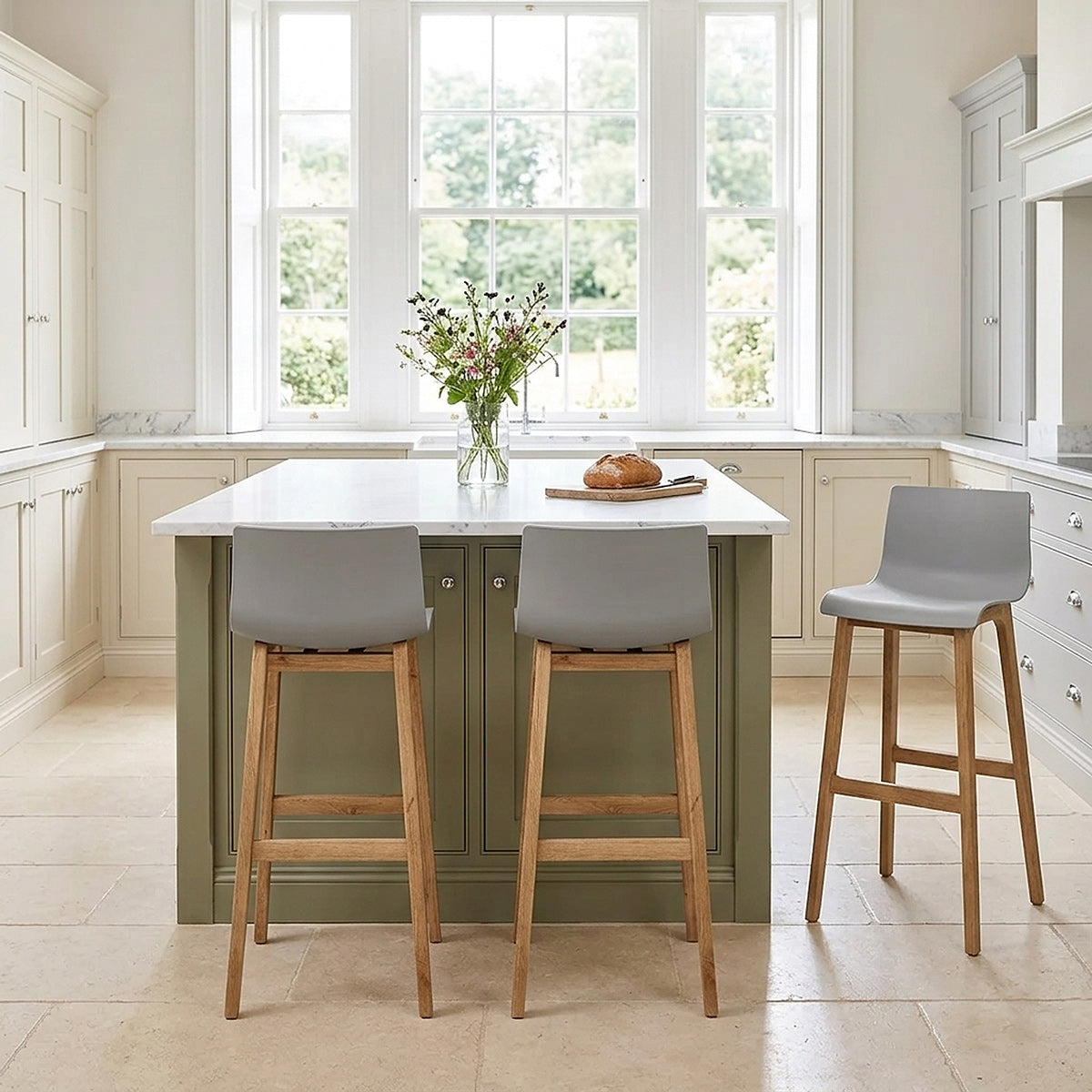 High Drift Oak & Grey Bar Stool