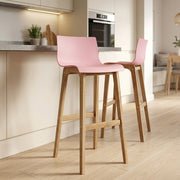 High Drift Oak & Pink Bar Stool