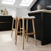 High Drift Oak & White Bar Stool