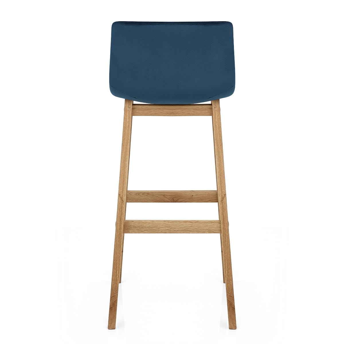 High Drift Oak & Blue Velvet Stool