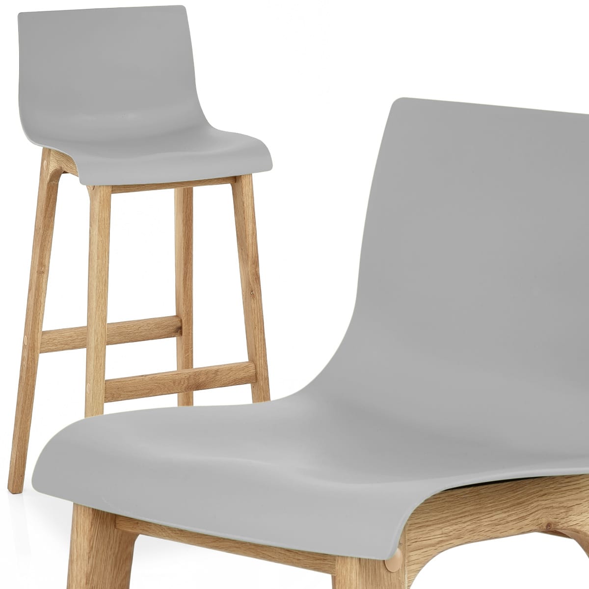 High Drift Oak & Grey Bar Stool